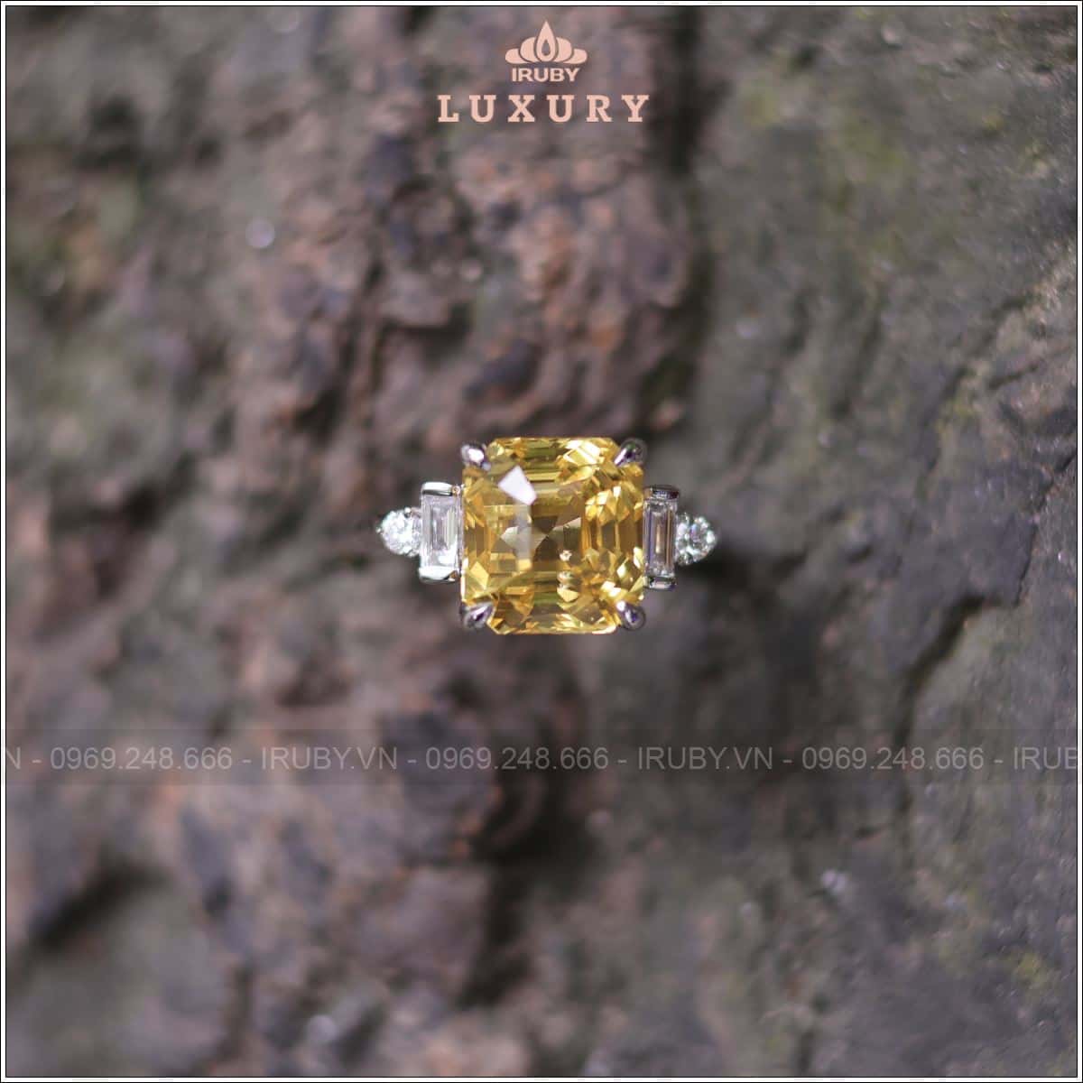 Nhẫn nữ Sapphire vàng 7,57ct kết kim cương thiên nhiên 100% - IRYS 2504757