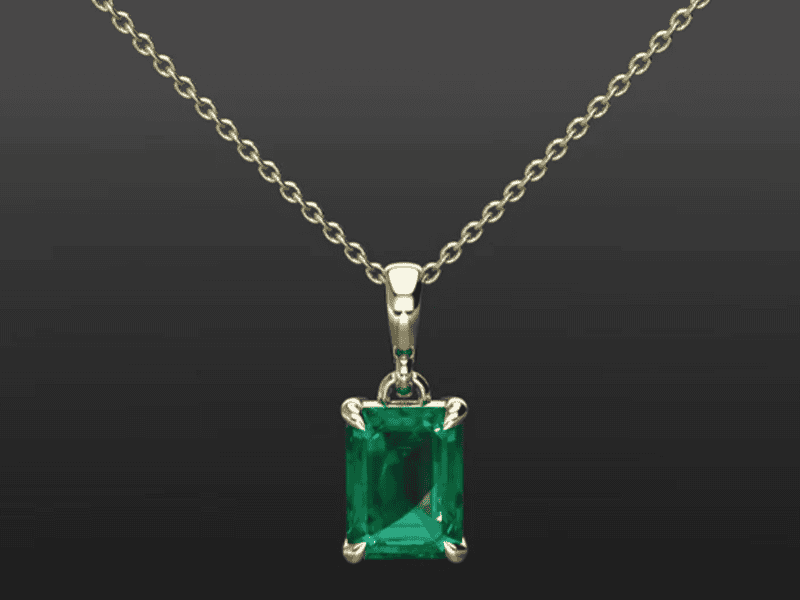 Mặt dây Emerald kết Kim Cương – IREM 233455