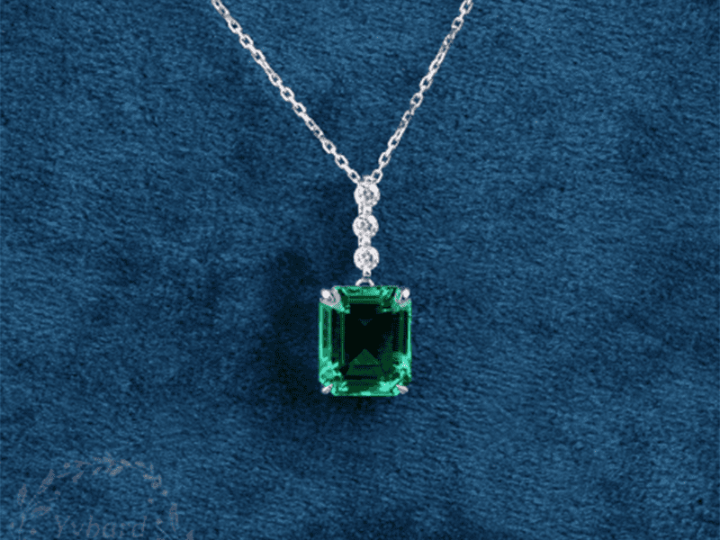 Mặt dây Emerald kết Kim Cương – IREM 233455