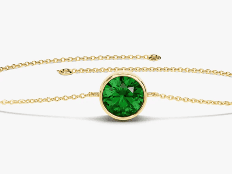 Mặt dây Emerald kết Kim Cương – IREM 233455