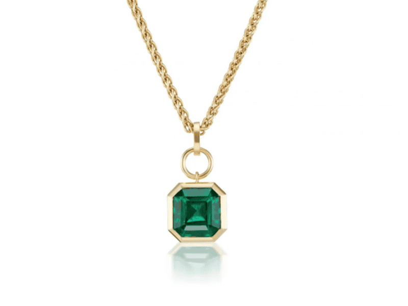 Mặt dây Emerald kết Kim Cương – IREM 233455