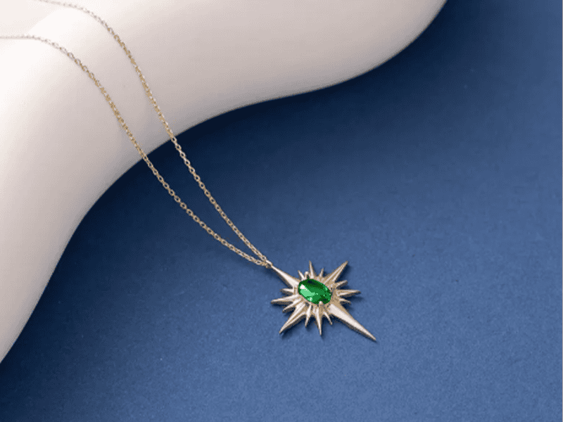 Mặt dây Emerald kết Kim Cương – IREM 233455