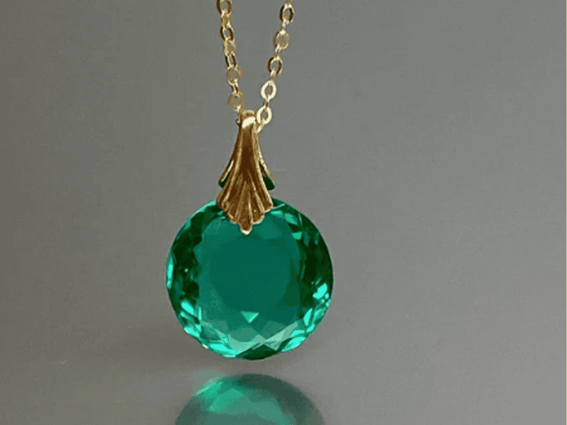 Mặt dây Emerald kết Kim Cương – IREM 233455