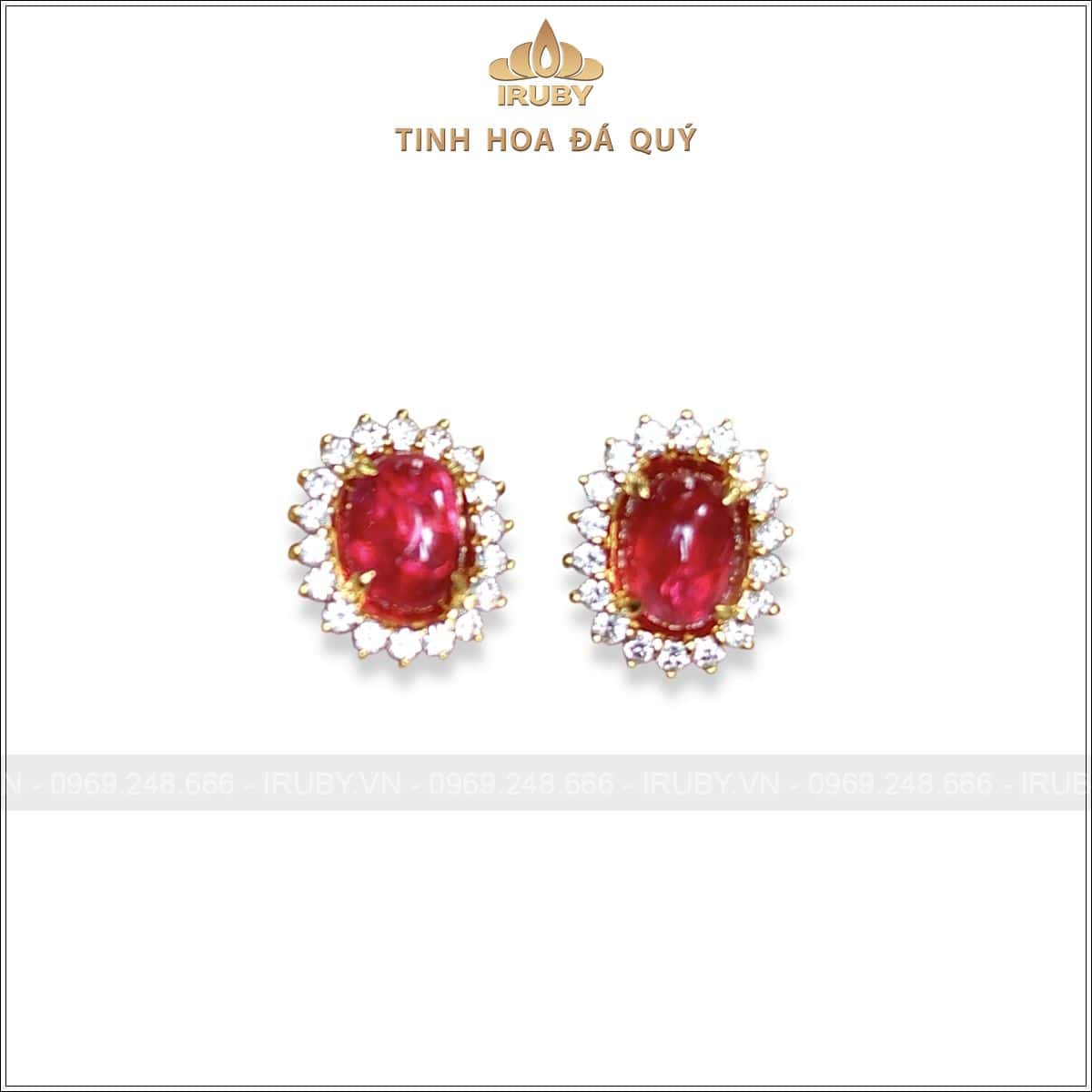 Đôi hoa tai Ruby kết Kim Cương tự nhiên – IRRC 2504157