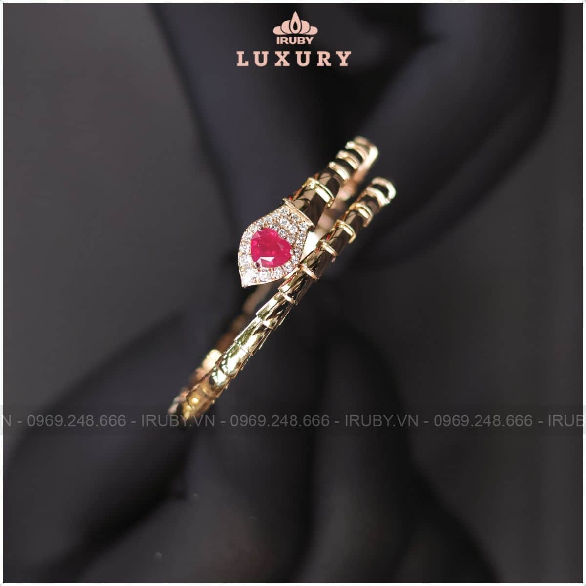 Vòng tay rắn Ruby kết Kim Cương tự nhiên - IRRF 2503111