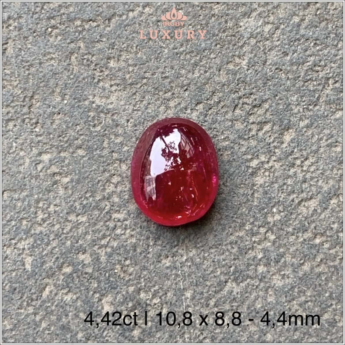 Đá Ruby cabochon đỏ huyết tự nhiên 100% 4,42ct - IRRCKG 2505442