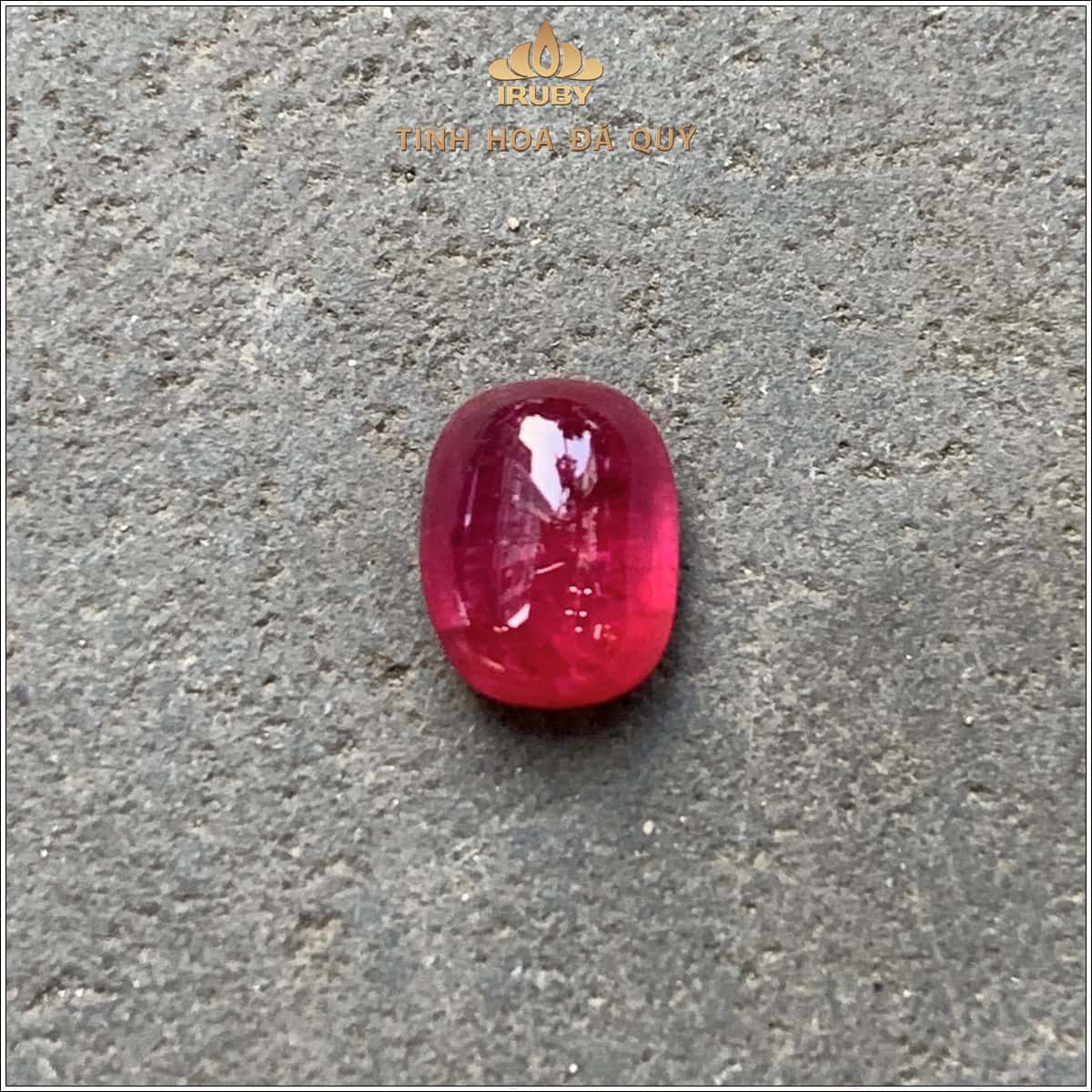 Đá Ruby cabochon huyết kính Lục Yên tự nhiên 100% 3,70ct - IRRC 2505370