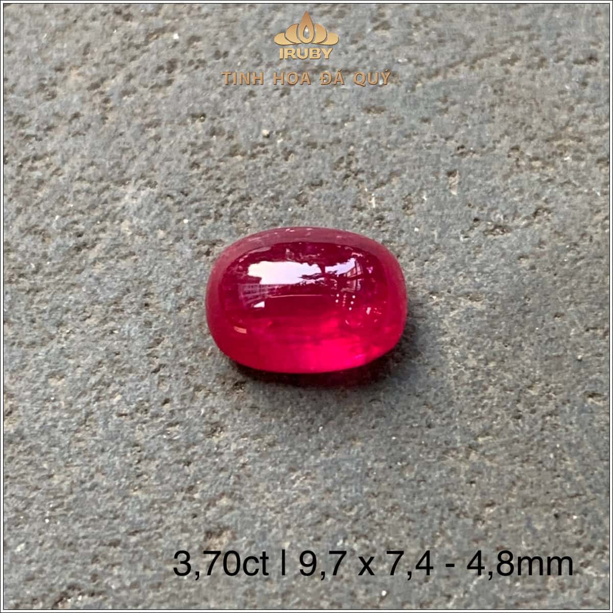 Đá Ruby cabochon huyết kính Lục Yên tự nhiên 100% 3,70ct - IRRC 2505370