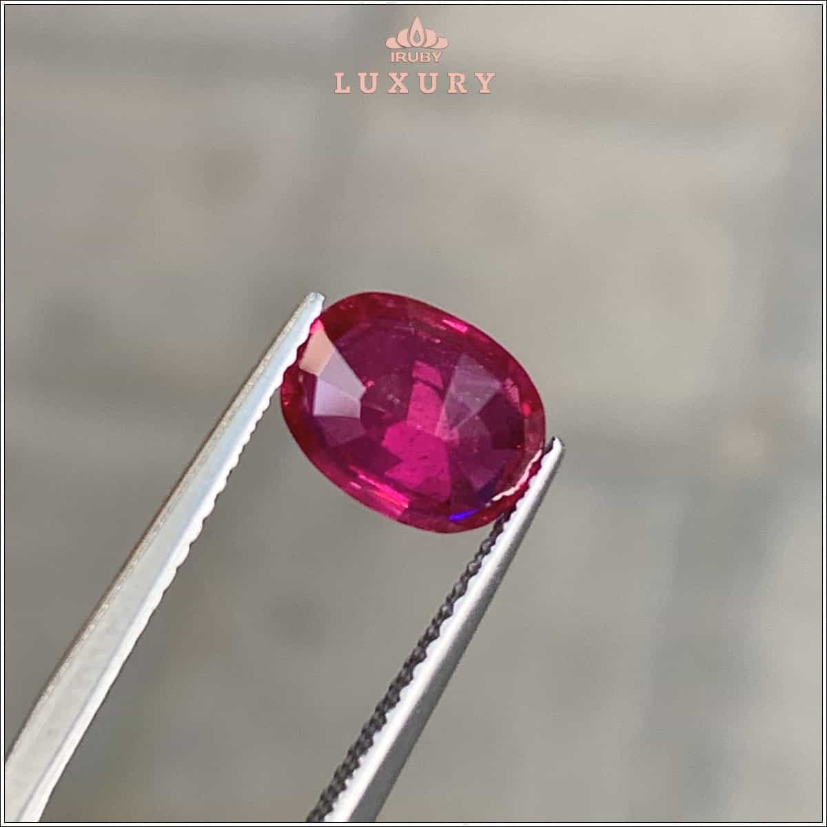 Đá Ruby facet đỏ Mozambique tự nhiên 100% 2,55ct – IRRFKG 256119255