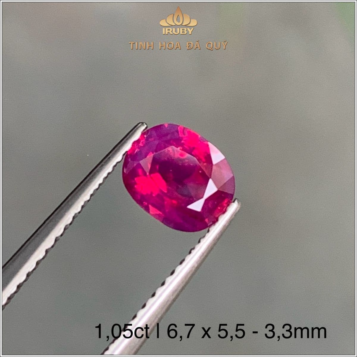 Đá Ruby facet đồng đỏ Lục Yên tự nhiên 100% 1,05ct - IRRF 2505105 Đá Ruby facet đồng đỏ Lục Yên tự nhiên 100% 1,05ct - IRRF 2505105