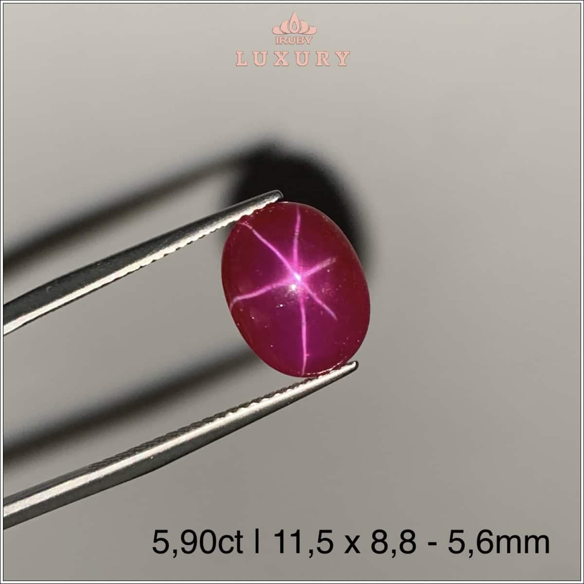 Đá Ruby sao cánh hồng Yên Bái tự nhiên 100% 5,90ct - IRSR 2505590