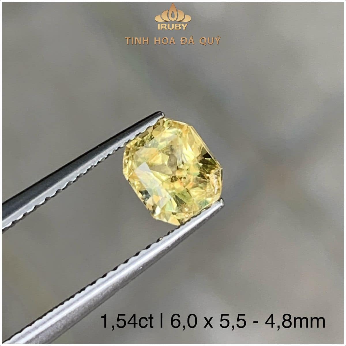 Đá Sapphire vàng SriLanka tự nhiên 100% 1,54ct - IRYS 2505154 Đá Sapphire vàng SriLanka tự nhiên 100% 1,54ct - IRYS 2505154