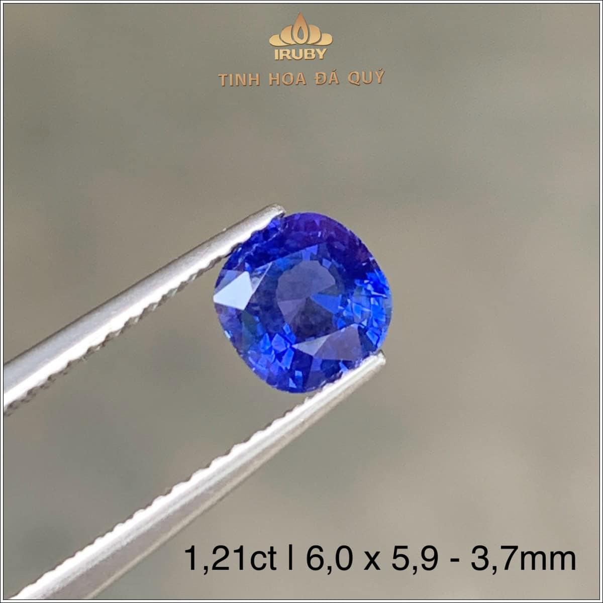 Đá Sapphire xanh lam tự nhiên 100% 1,21ct - IRBS 2504121 Đá Sapphire xanh lam tự nhiên 100% 1,21ct - IRBS 2504121