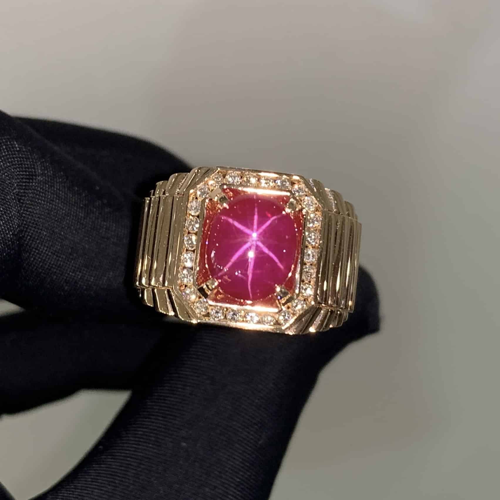 Nhẫn nam Ruby sao phong cách Rolex 4,03ct - IRSR 2504403