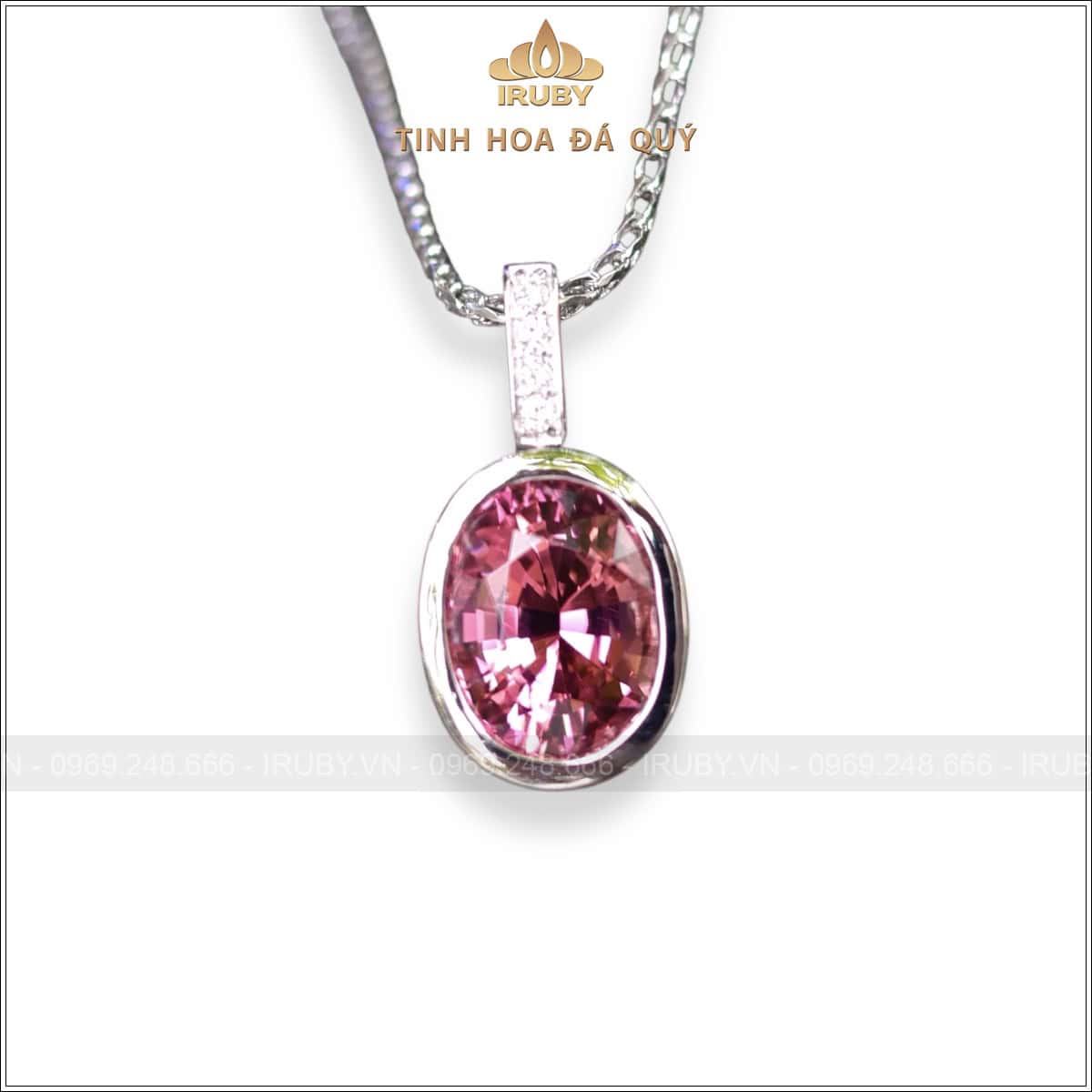Mặt dây chuyền Tourmaline hồng tím 4,94ct tự nhiên 100% - IRTM 2401494