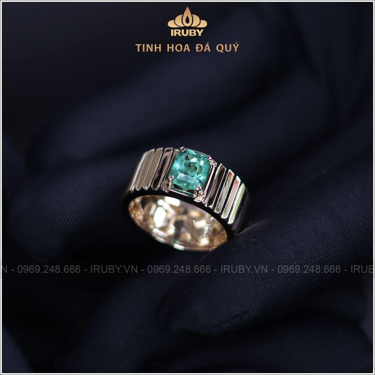 Nhẫn nam Emerald phong cách Rolex 1,26ct - IREM 2504126