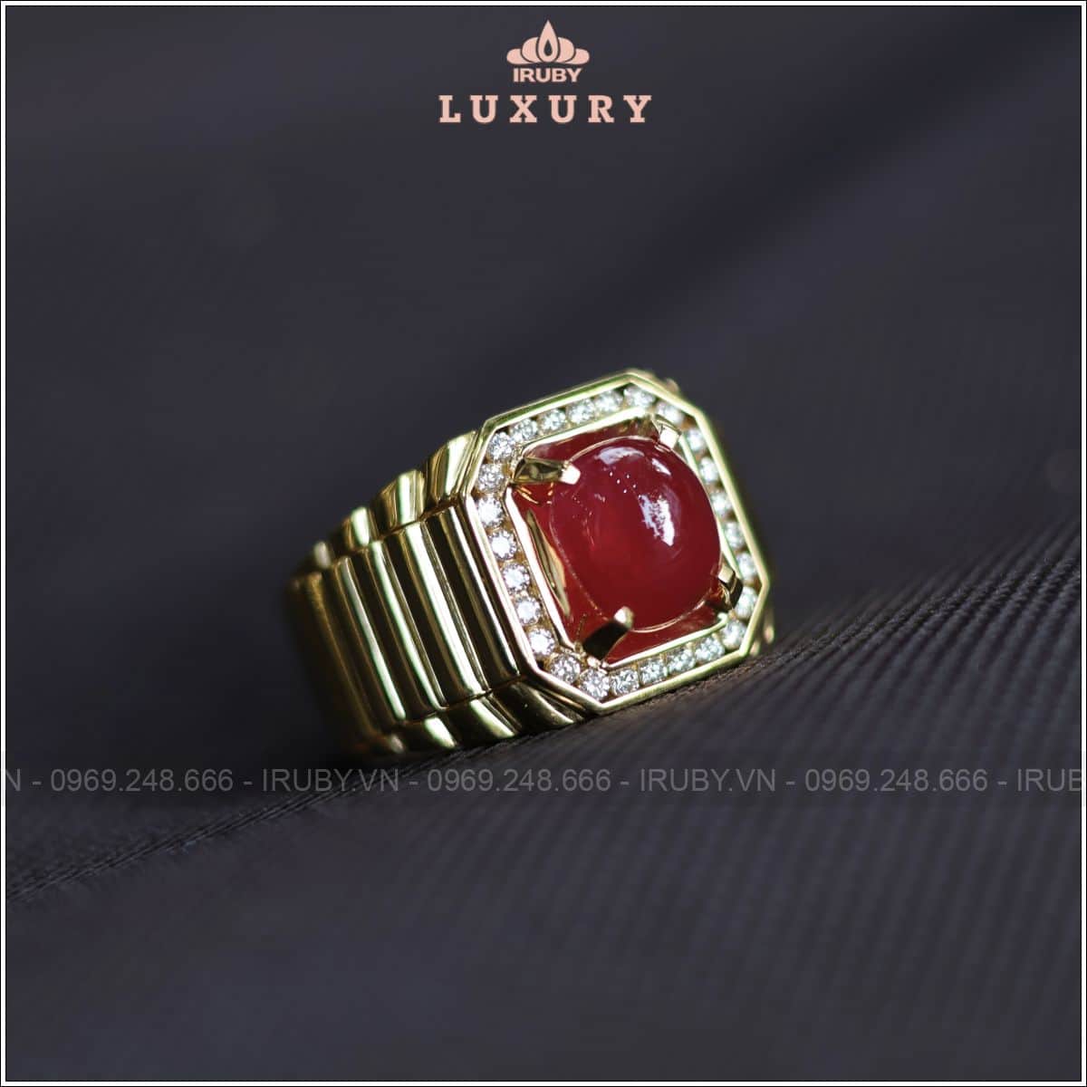 Nhẫn nam Ruby cabochon mẫu Rolex 5,00ct - IRRC 250550