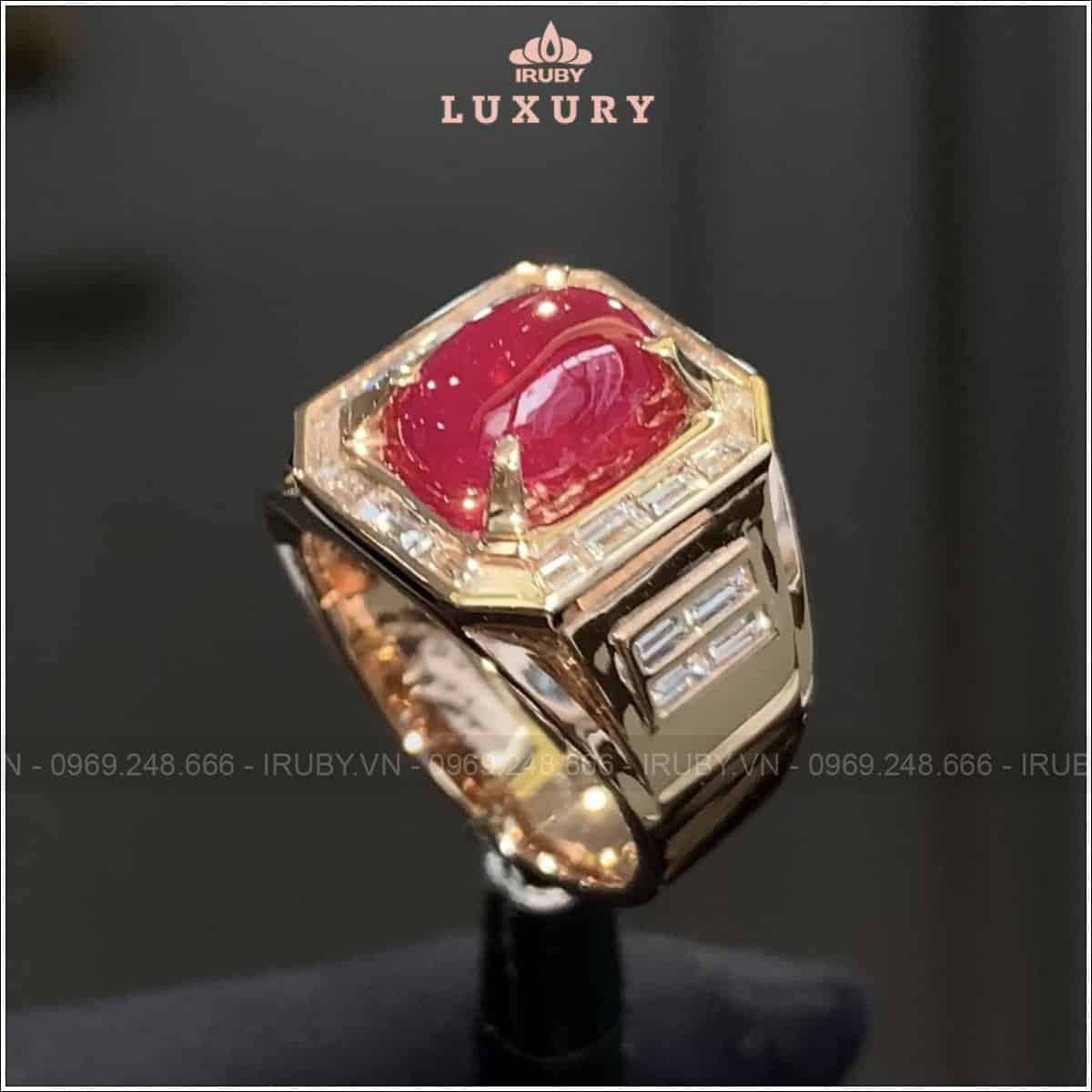 Nhẫn nam Ruby kết Kim Cương phong cách Chủ Tịch 4,35ct - IRRC 2409435