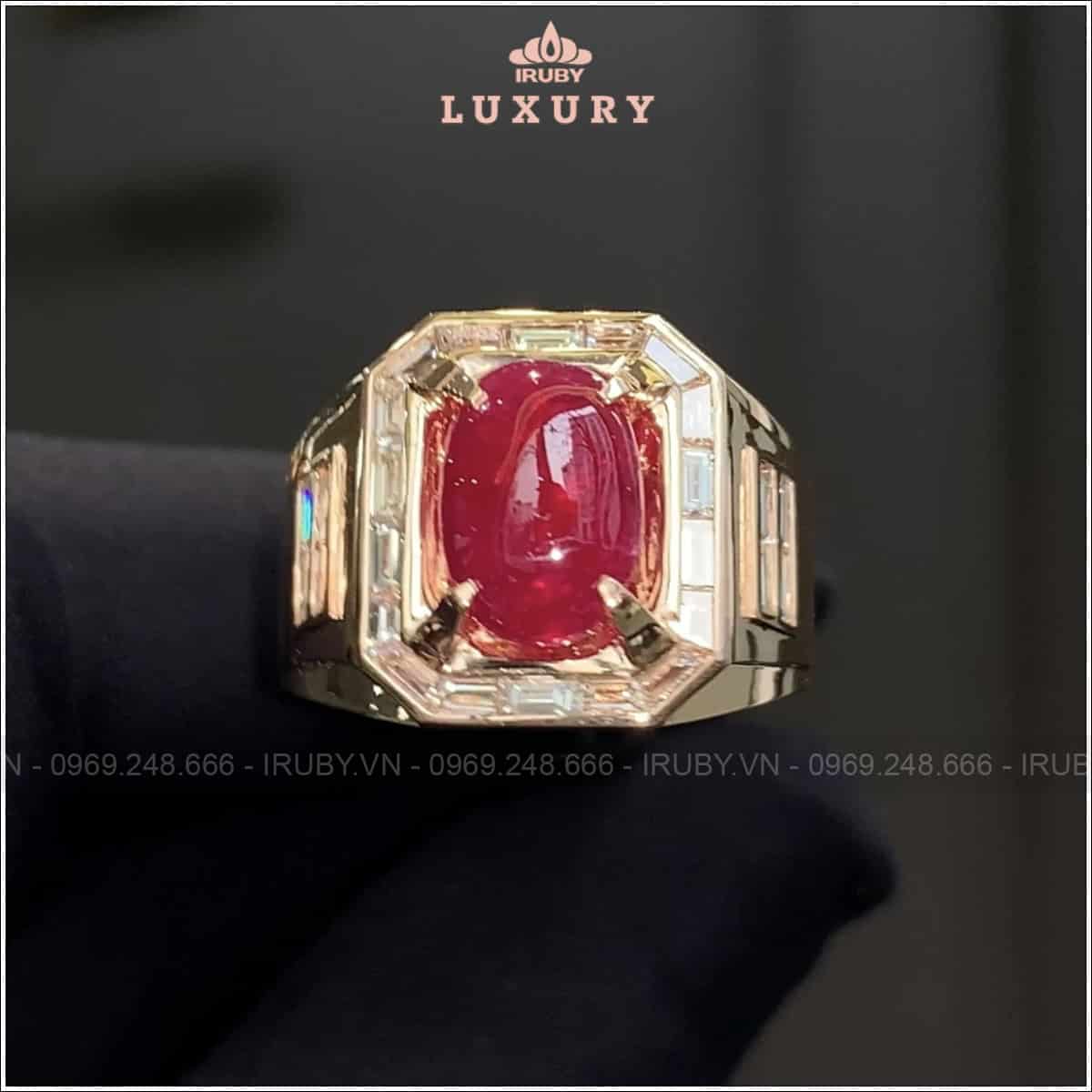 Nhẫn nam Ruby kết Kim Cương phong cách Chủ Tịch 4,35ct - IRRC 2409435