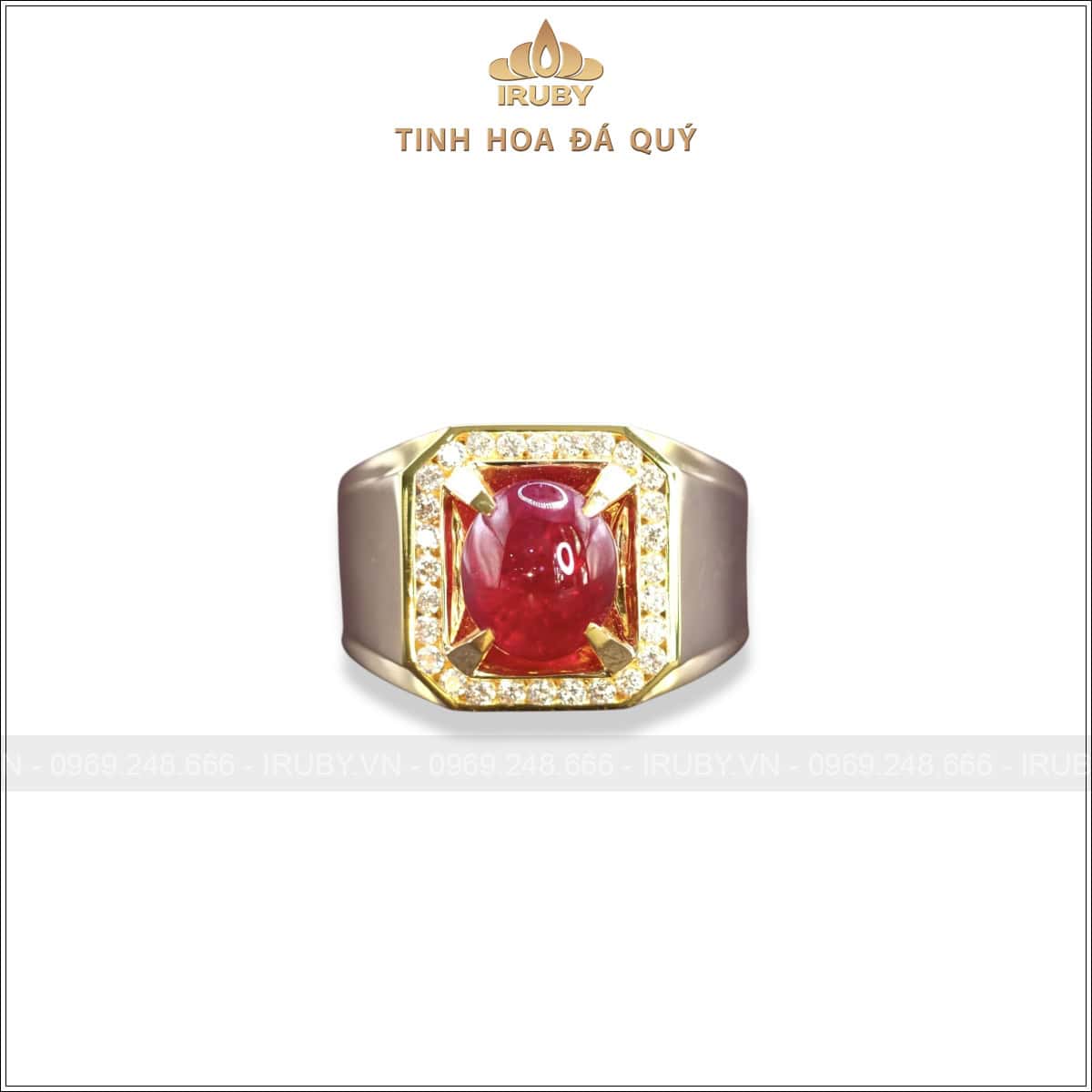 Nhẫn nam Ruby kết Kim Cương tự nhiên 3,68ct - IRRC 2504368