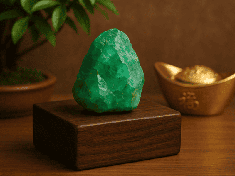 Ngọc lục bảo thô cần được đặt đúng vị trị và các nguyên tắc phong thủy để kích hoạt năng lượng