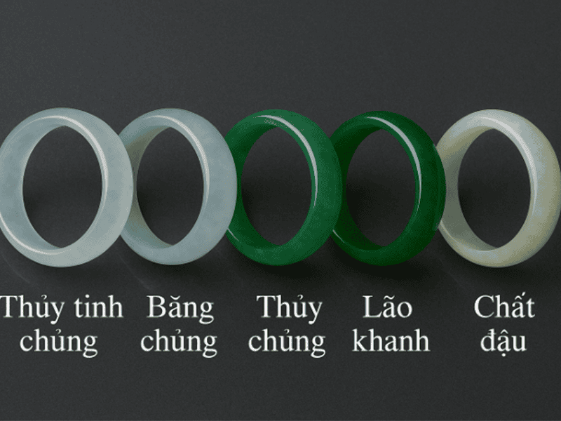 Ngọc Phỉ Thúy cũng được phân loại theo từng phẩm chất của nó