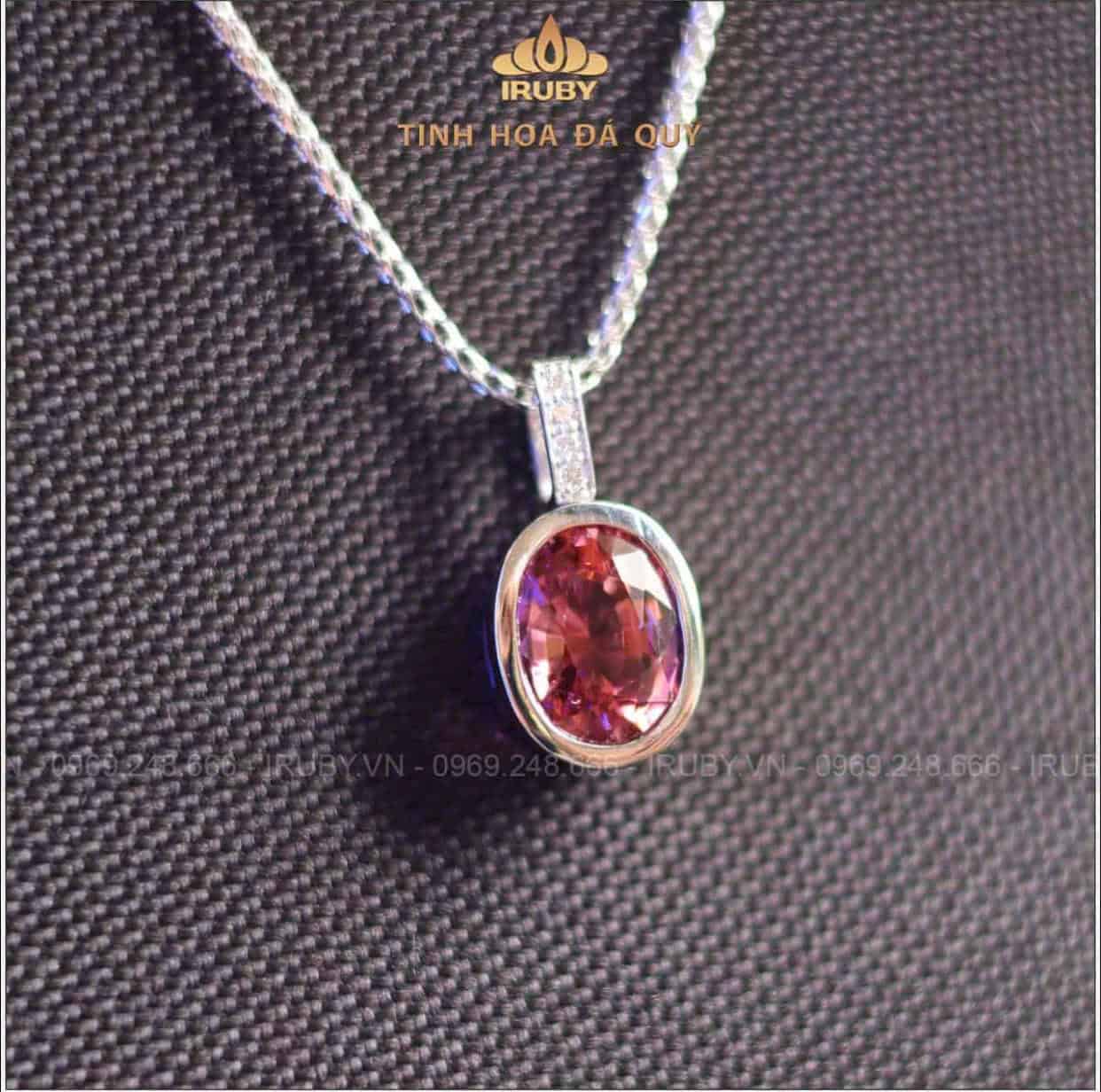 Mặt dây chuyền Tourmaline hồng tím 4,94ct tự nhiên 100% - IRTM 2401494