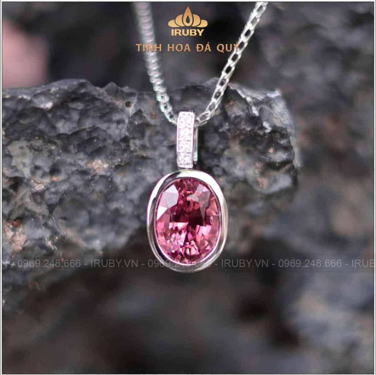 Mặt dây chuyền Tourmaline hồng tím 4,94ct tự nhiên 100% - IRTM 2401494