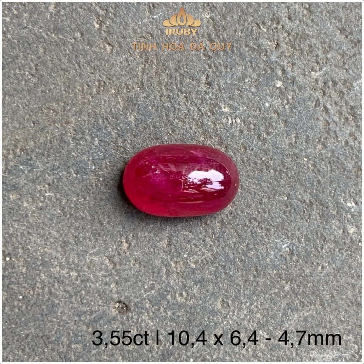 Đá Ruby cabochon đỏ Lục Yên tự nhiên 100% 3,55ct - IRRC 2506355