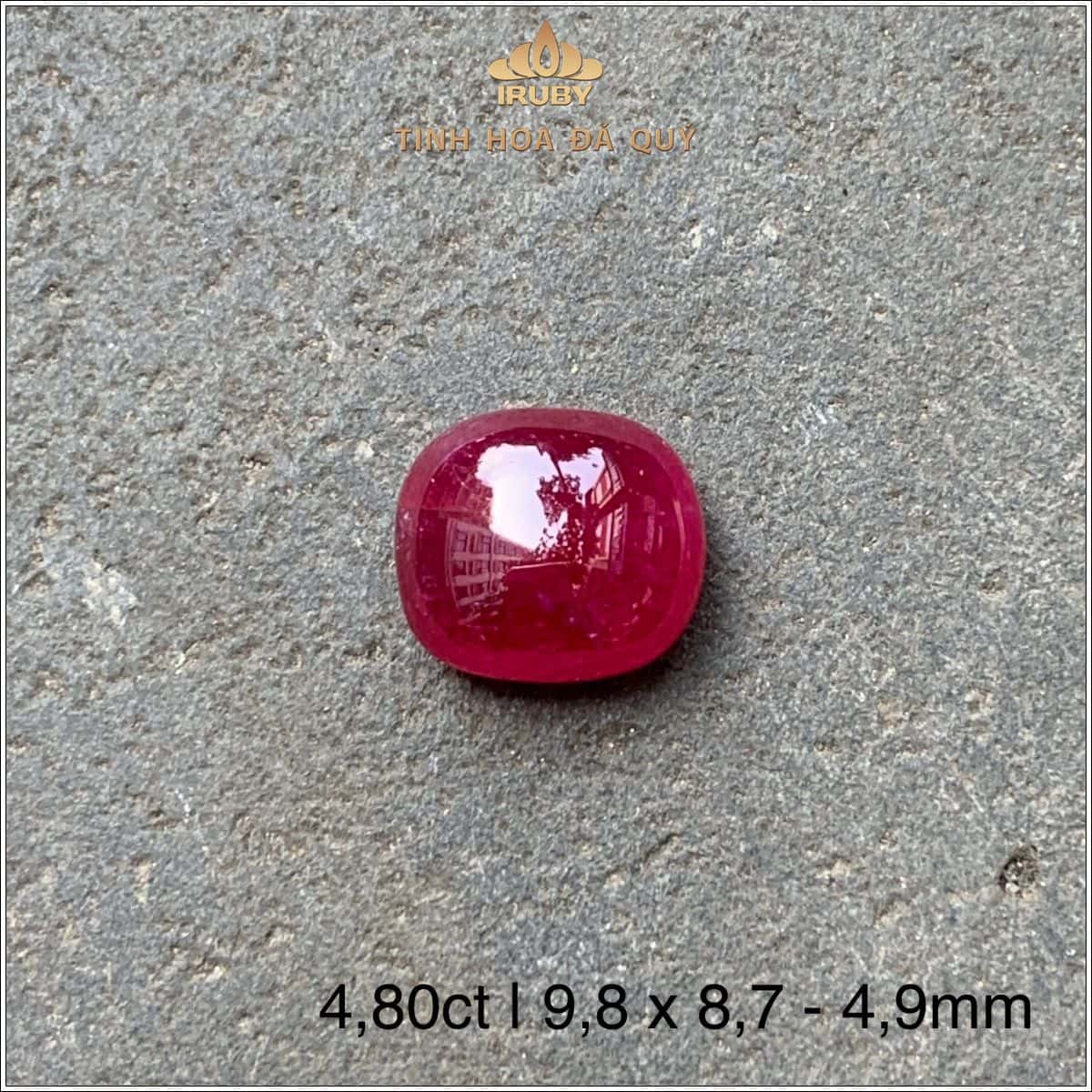 Đá Ruby cabochon đỏ Lục Yên tự nhiên 100% 4,80ct - IRRC 2506480