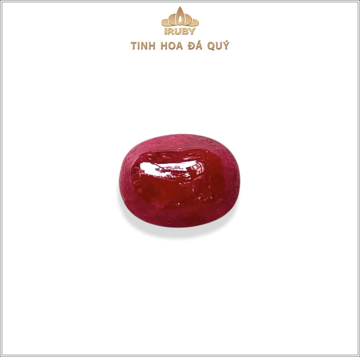 Đá Ruby cabochon đỏ huyết tự nhiên 100% 6,96ct – IRRC 2505696
