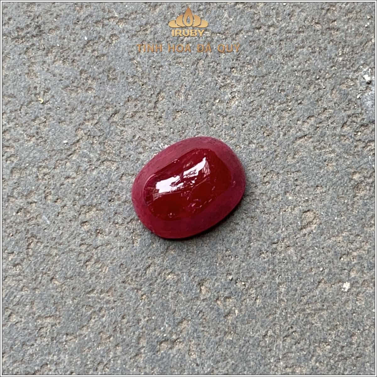 Đá Ruby cabochon đỏ huyết tự nhiên 100% 6,96ct - IRRC 2505696