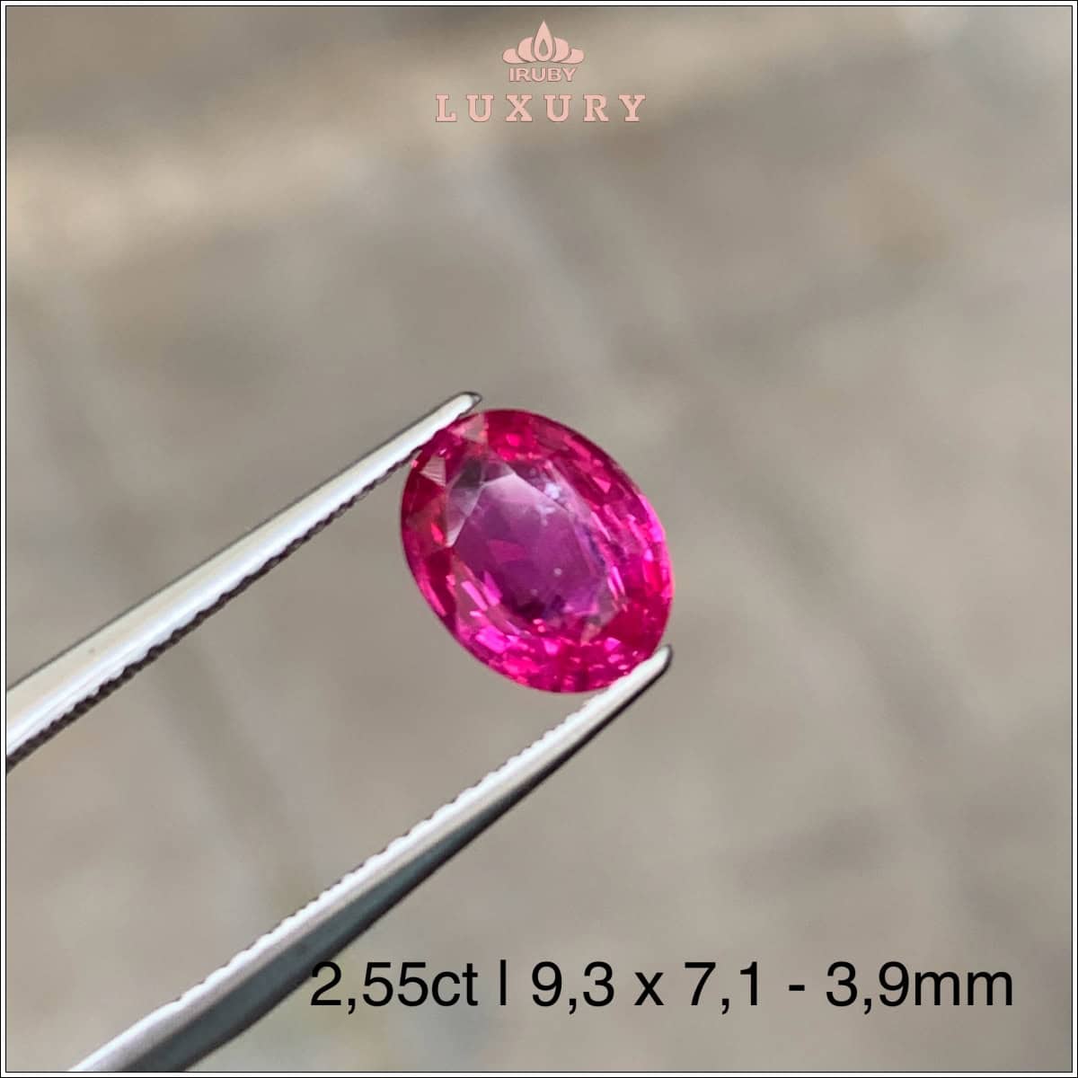 Đá Ruby facet đỏ Mozambique tự nhiên 100% 2,55ct – IRRFKG 256119255