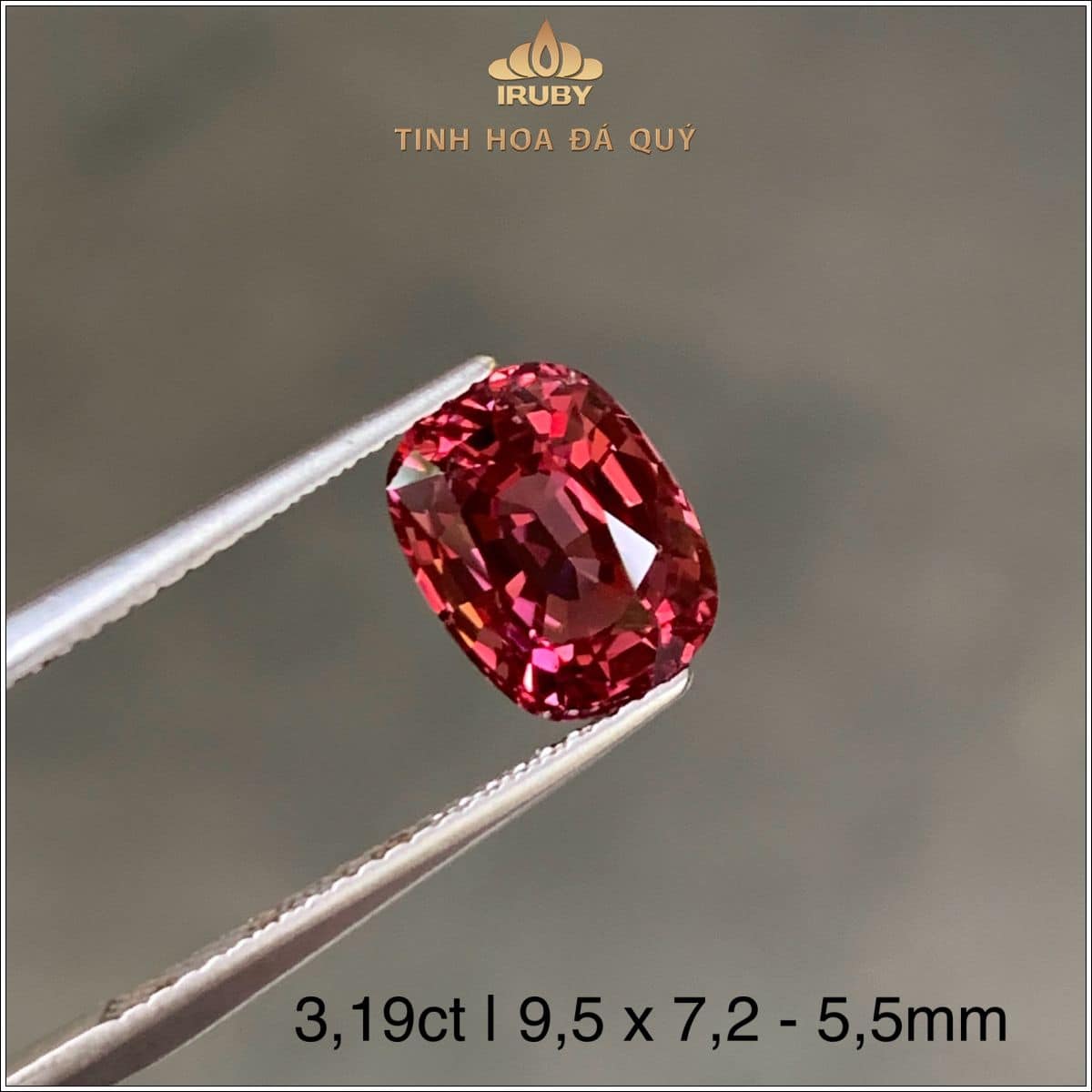 Đá Spinel đỏ Lục Yên tự nhiên 100% 3,19ct - IRSI 2504319