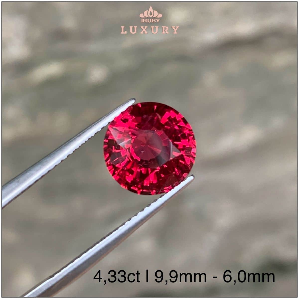 Đá Spinel đỏ Lục Yên tự nhiên 100% 4,33ct - IRSI 2504433