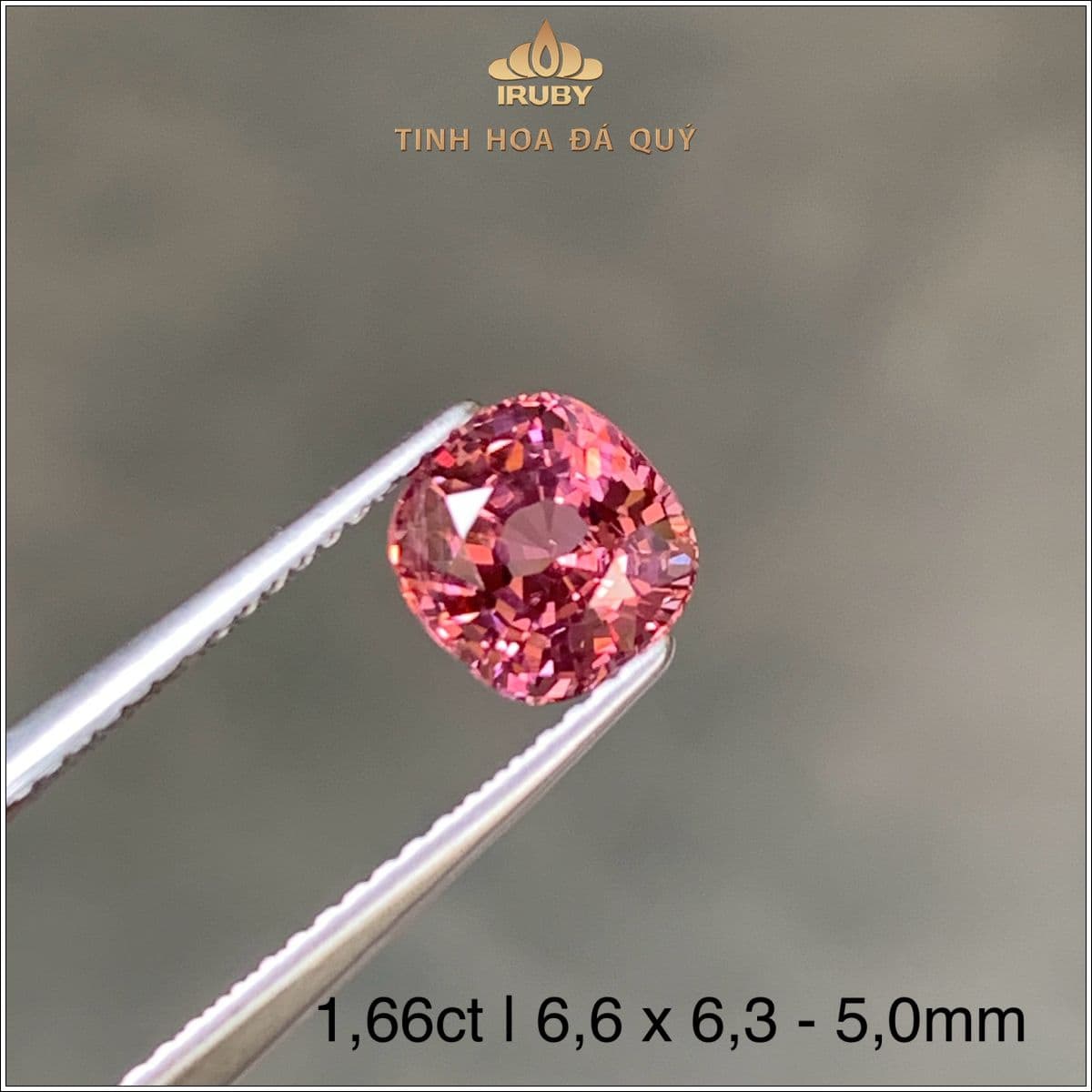 Đá Spinel hồng Lục Yên tự nhiên 100% 1,66ct - IRSI 2505166