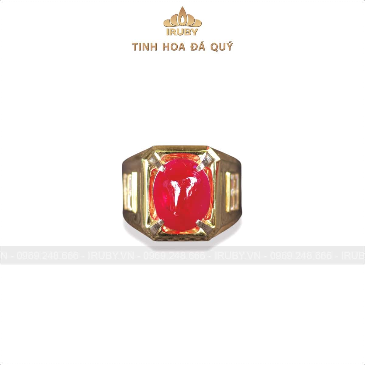 Nhẫn nam Ruby cabochon phong cách chủ tịch 7,00ct – IRRC 2505