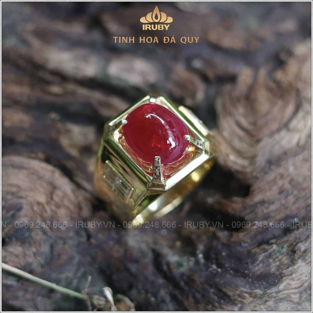 Nhẫn nam Ruby cabochon phong cách chủ tịch 7,00ct - IRRC 2505