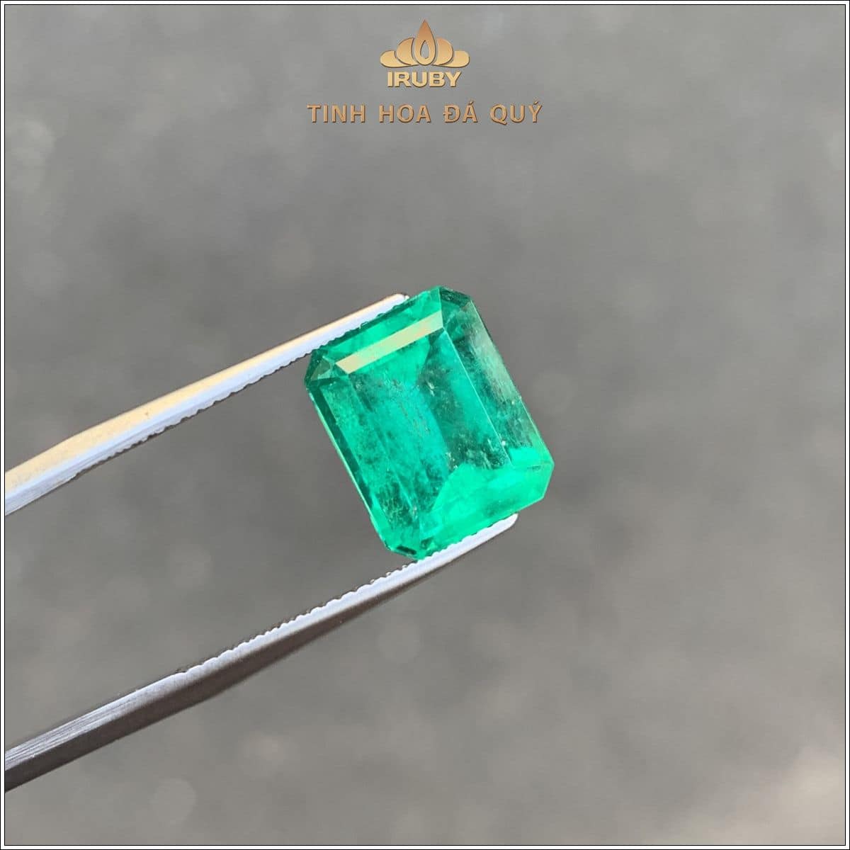 Đá Emerald xanh táo Colombia tự nhiên 5,00ct - IREM 2507500