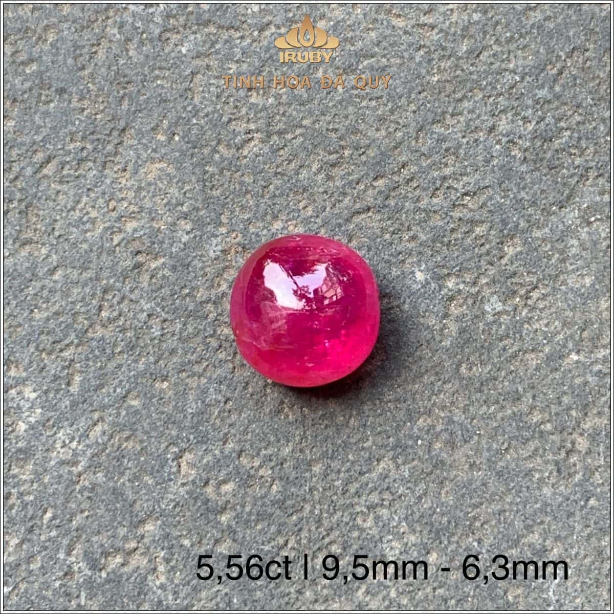 Đá Ruby cabochon đỏ hồng Lục Yên tự nhiên 100% 5,56ct - IRRC 25728556