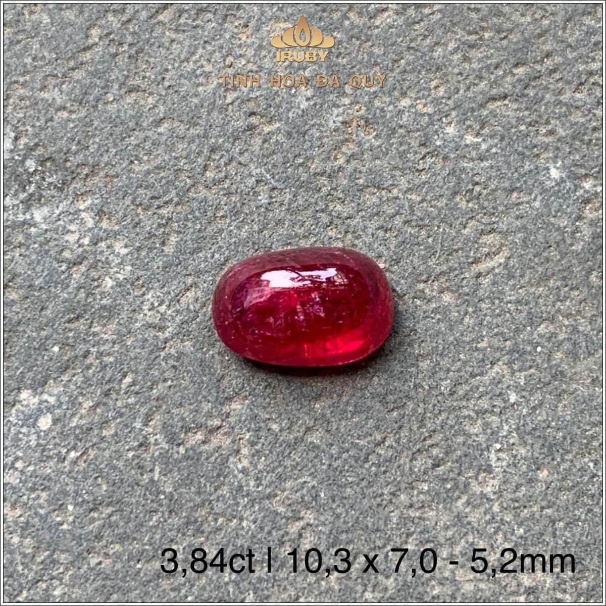 Đá Ruby cabochon huyết kính Lục Yên tự nhiên 100% 3,84ct - IRRC 25732384