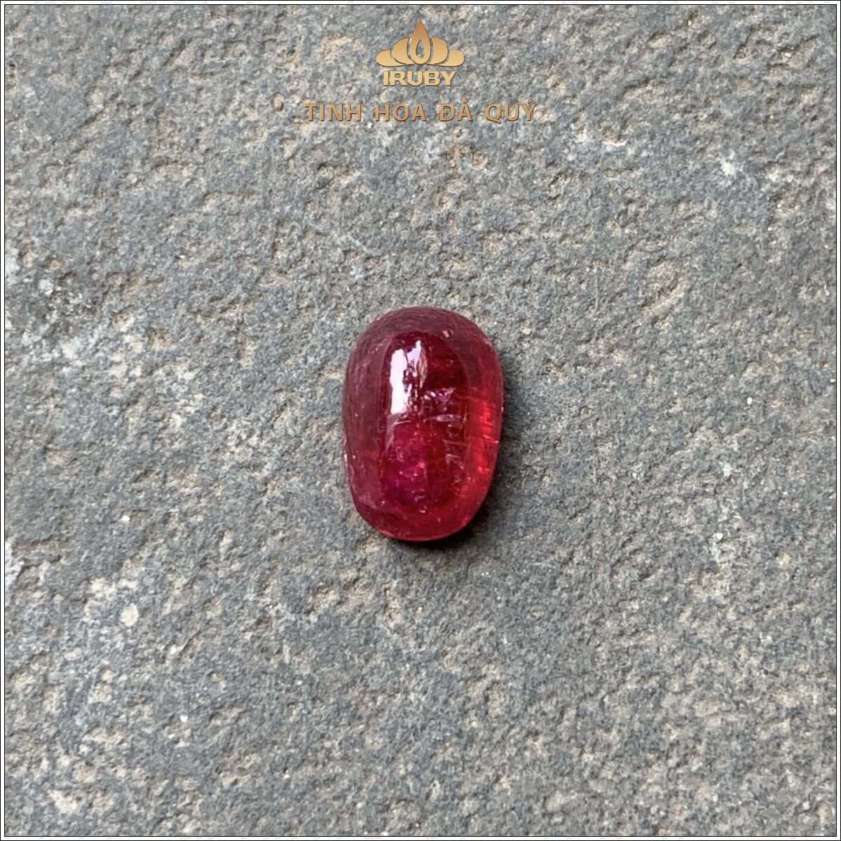 Đá Ruby cabochon huyết kính Lục Yên tự nhiên 100% 3,84ct - IRRC 25732384