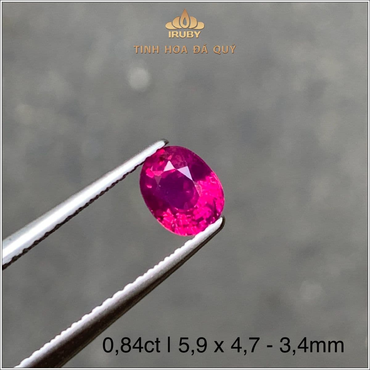 Đá Ruby facet Lục Yên tự nhiên 100% 0,84ct - IRRF 2504084