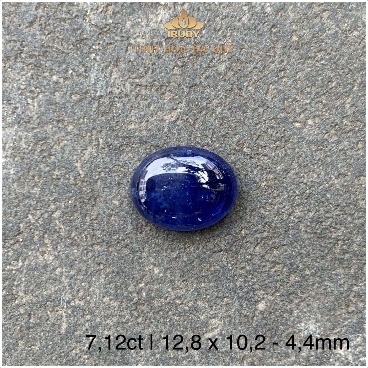 Đá Sapphire cabochon xanh lam SriLanka tự nhiên 100% 7,12ct - IRBS 25710712