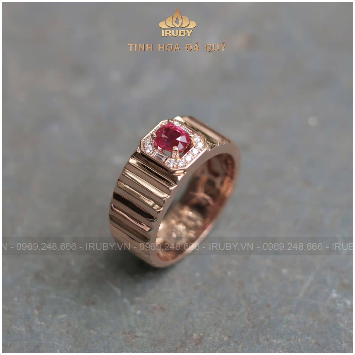 Nhẫn nam IRuby lộc phát 0,72ct - IRRF 257072