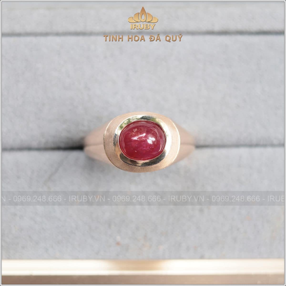 Nhẫn nam Ruby cabochon 3,11ct mẫu vintage - IRRC 257311