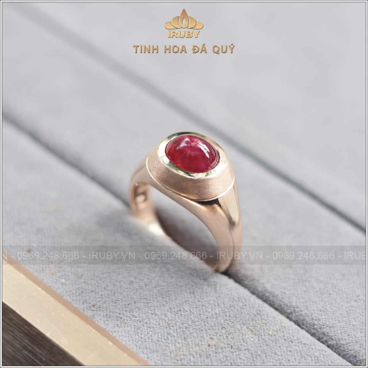 Nhẫn nam Ruby cabochon 3,11ct mẫu vintage - IRRC 257311