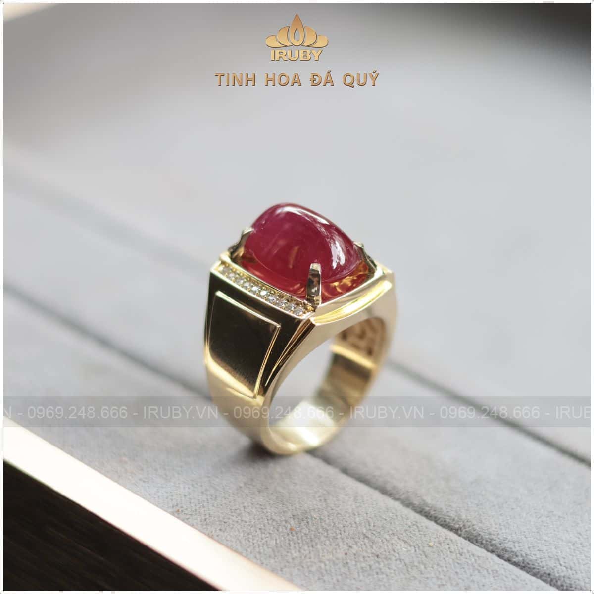 Nhẫn nam Ruby cabochon mẫu doanh nhân 7,15ct - IRRC 257715