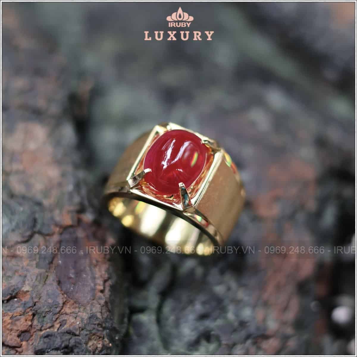 Nhẫn nam Ruby đỏ huyết 6,96ct mẫu doanh nhân - IRRC 2505696