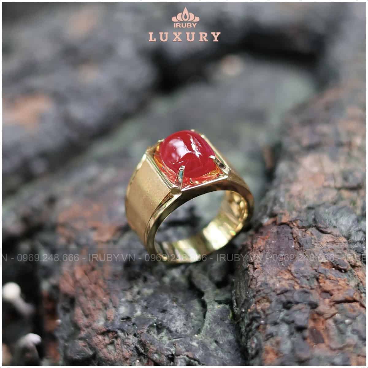 Nhẫn nam Ruby đỏ huyết 6,96ct mẫu doanh nhân - IRRC 2505696